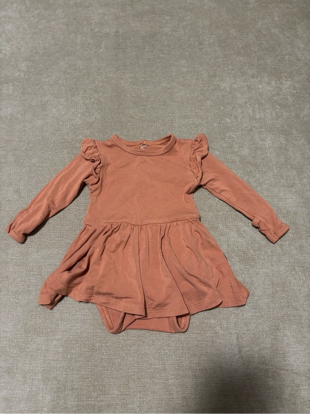 Kyte BABY Rust Orange Ruffle Skirted Bodysuit